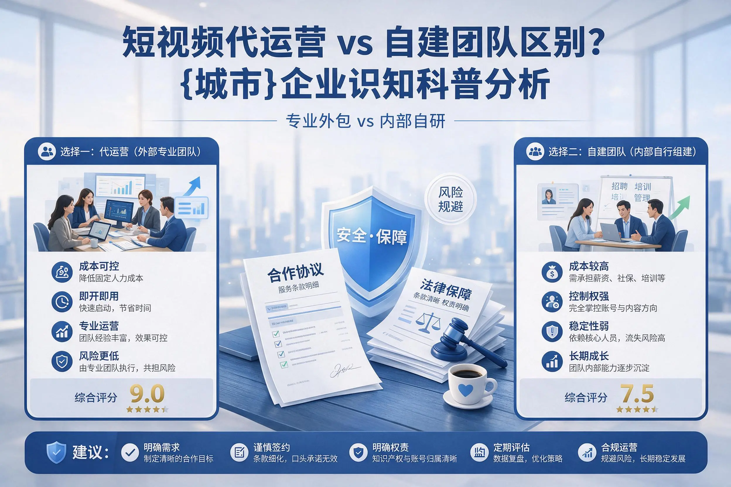 短视频代运营与自建团队区别？鹤壁企业认知科普分析