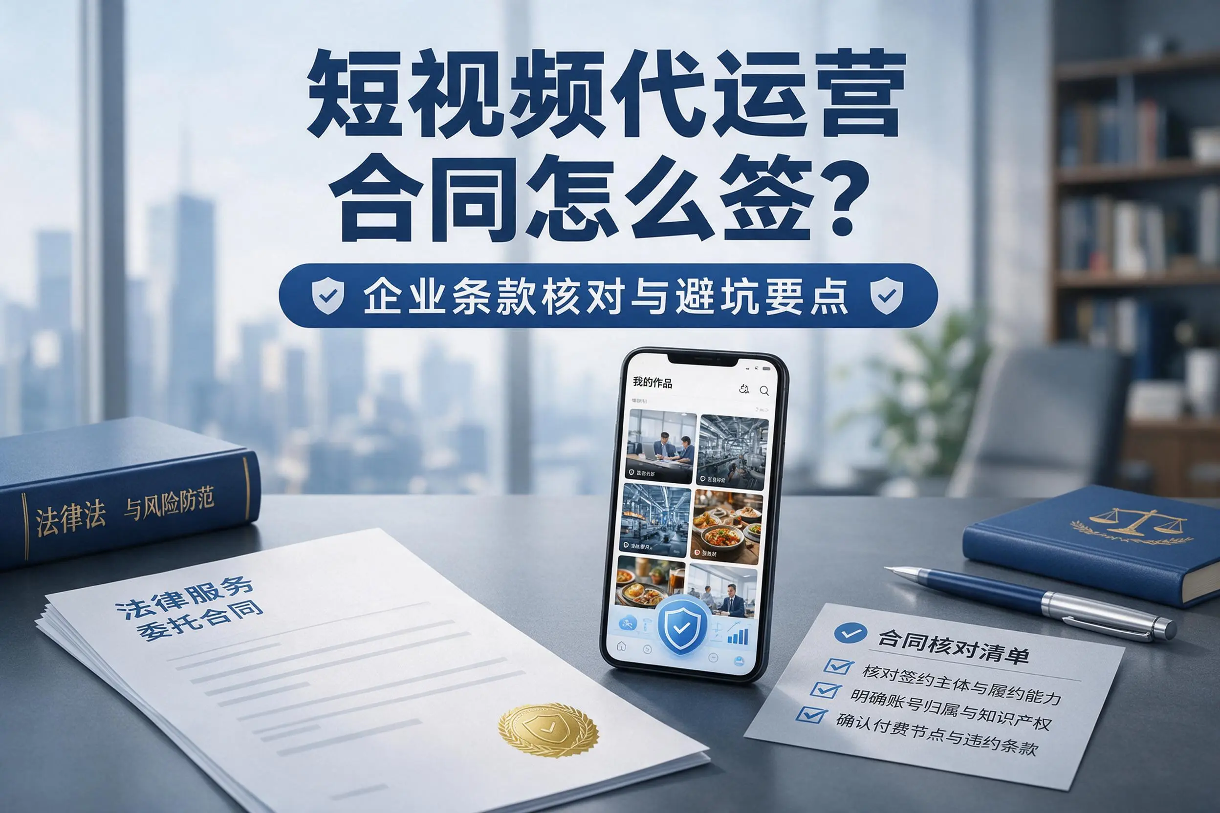 短视频代运营合同怎么签？鹤壁企业条款核对与避坑要点