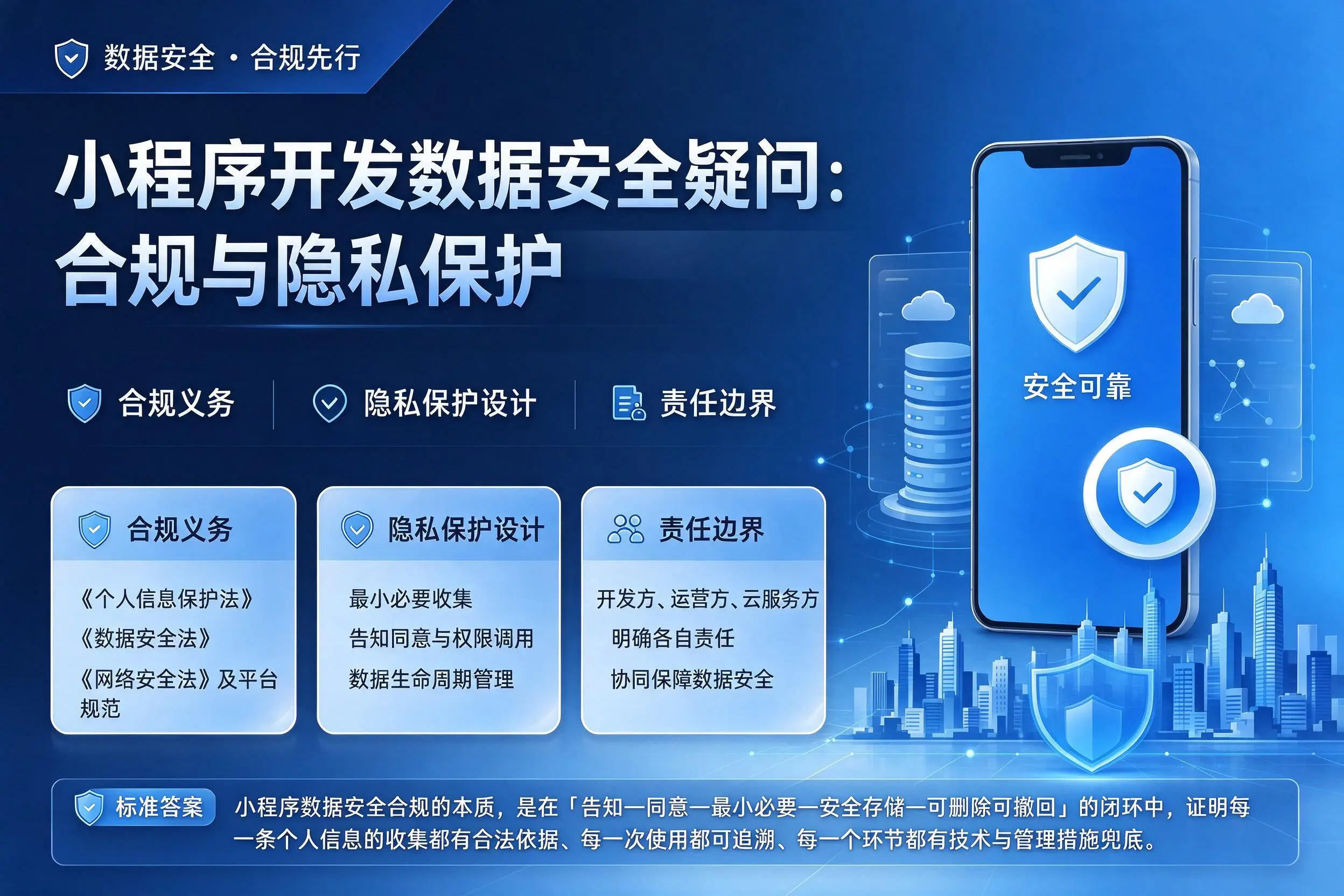 鹤壁小程序开发数据安全疑问：合规与隐私保护