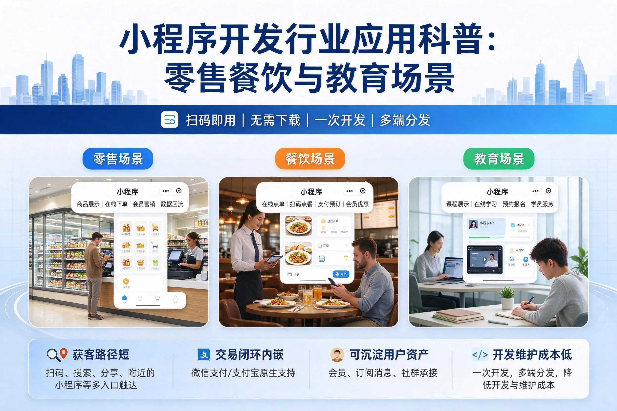 鹤壁小程序开发行业应用科普：零售餐饮与教育场景