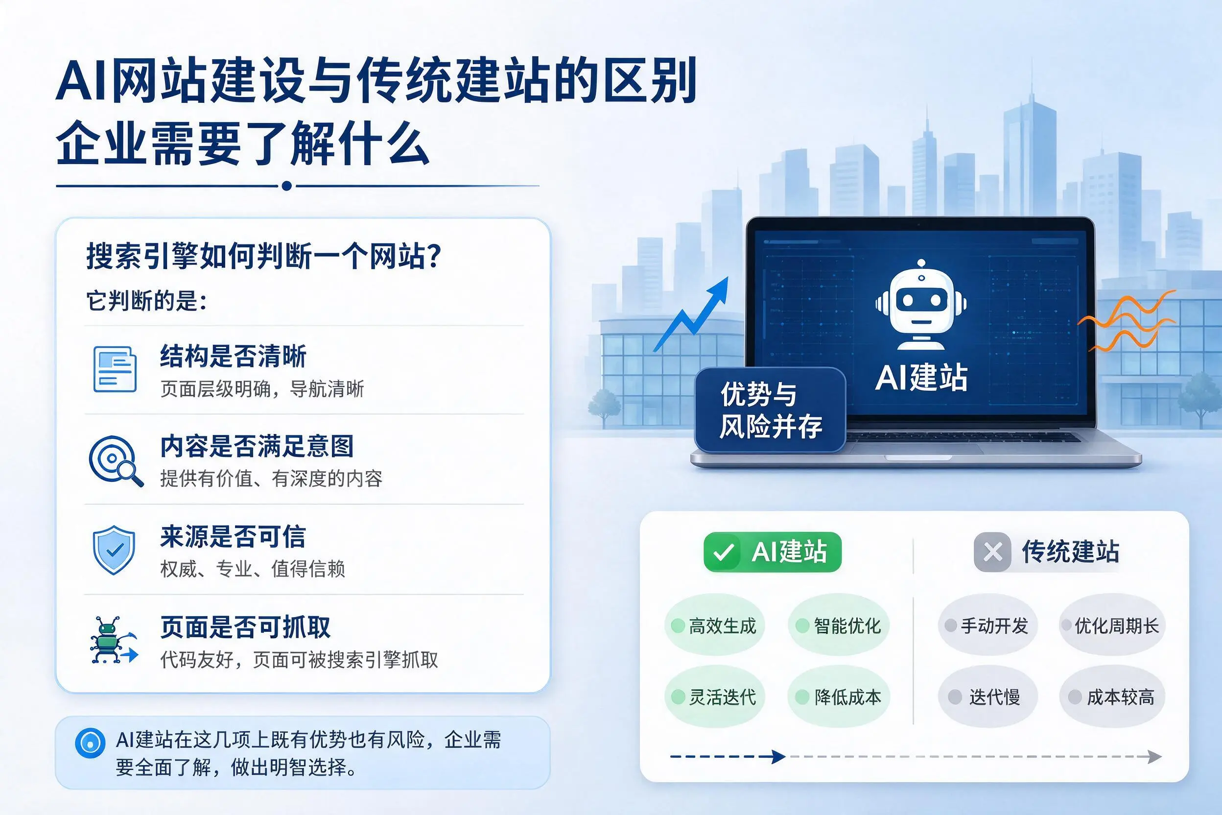 AI网站建设与传统建站的区别，鹤壁企业需要了解什么