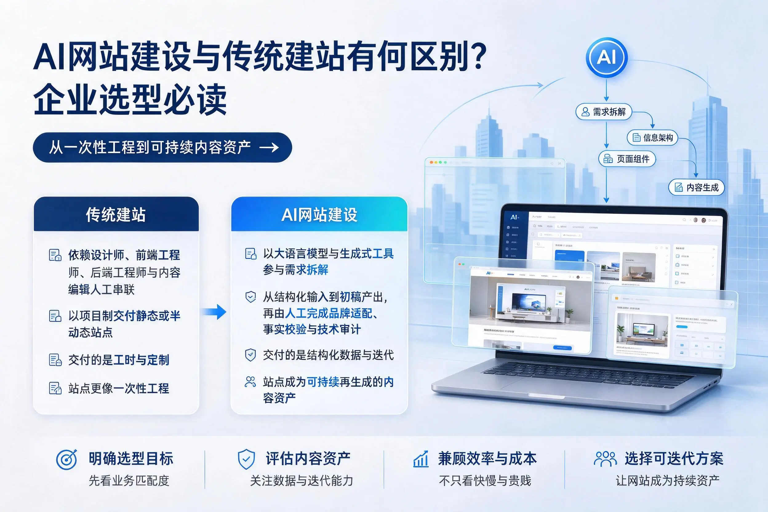AI网站建设与传统建站有何区别？鹤壁企业选型必读