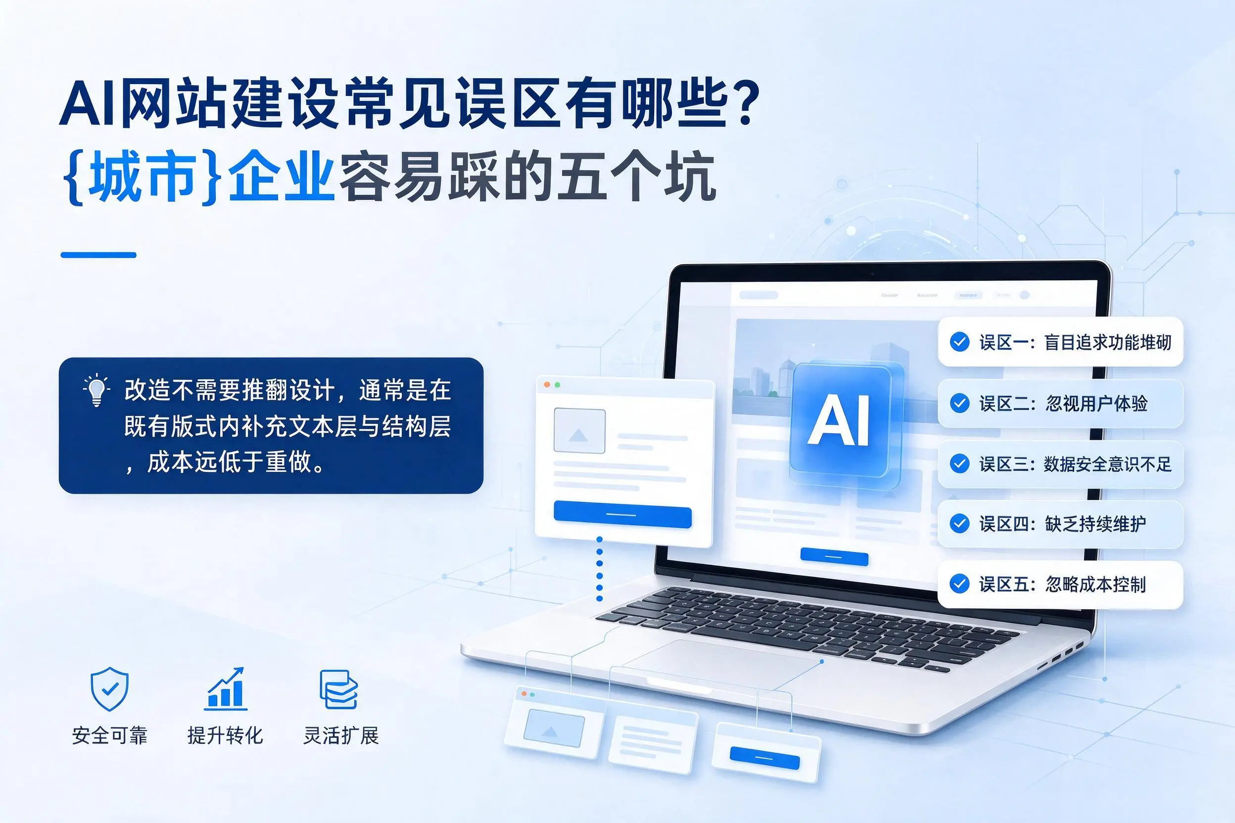 AI网站建设常见误区有哪些?鹤壁企业容易踩的五个坑