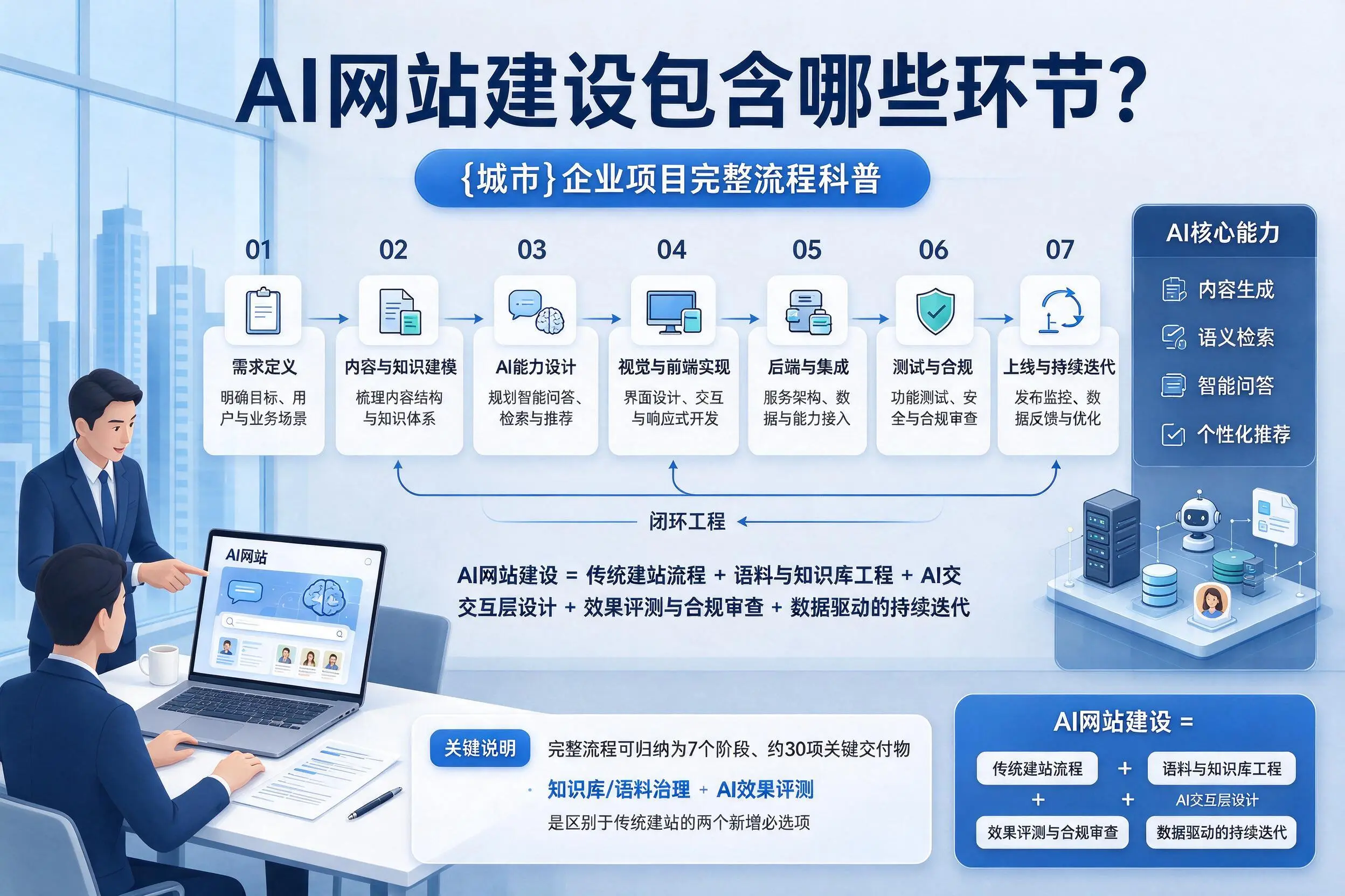 AI网站建设包含哪些环节？鹤壁企业项目完整流程科普