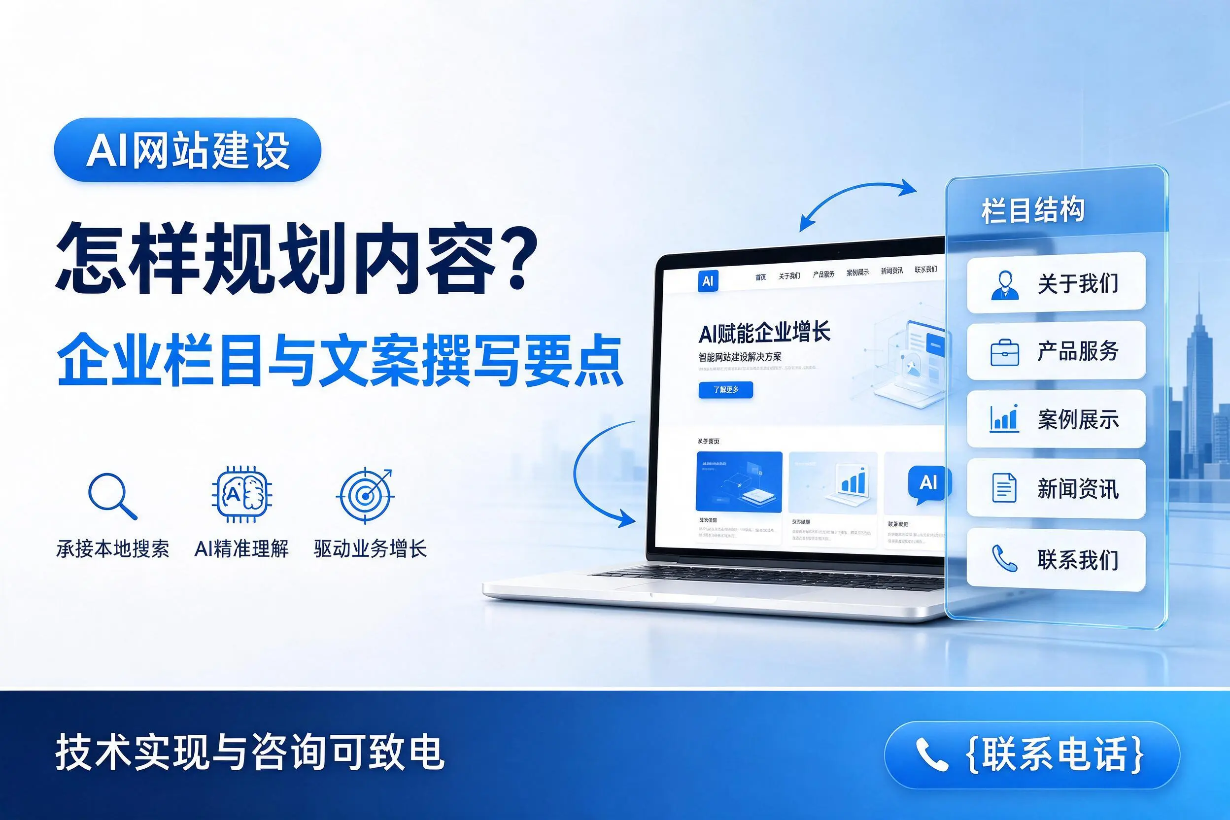 AI网站建设怎样规划内容?鹤壁企业栏目与文案撰写要点
