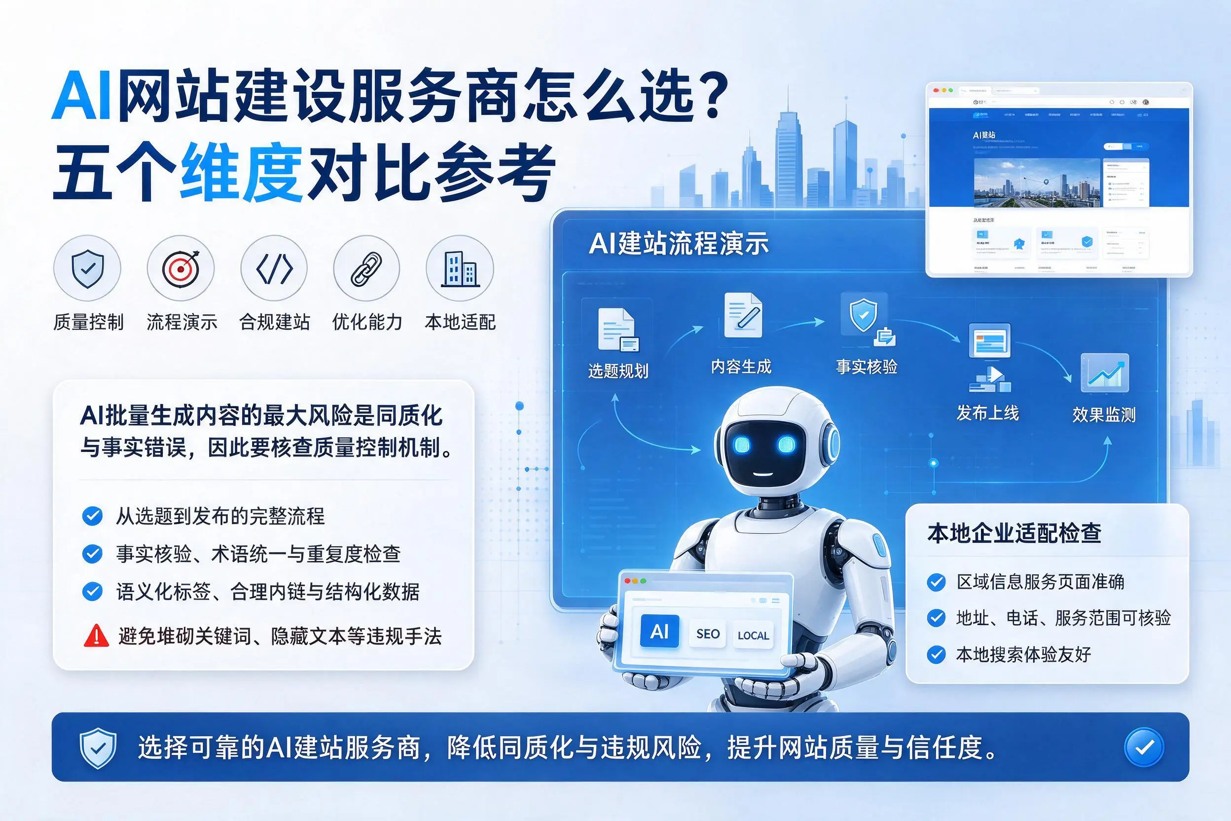 鹤壁AI网站建设服务商怎么选?五个维度对比参考