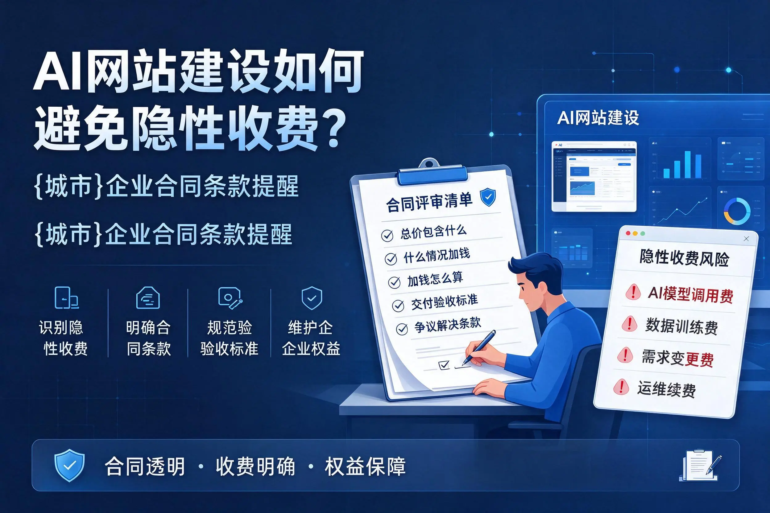 AI网站建设如何避免隐性收费？鹤壁企业合同条款提醒